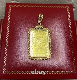 24k 999 14k Yellow Gold Bullion Coin Bar American Eagle Star 5Gram Charm Pendant