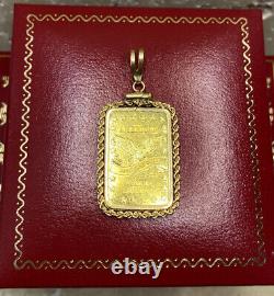 24k 999 14k Yellow Gold Bullion Coin Bar American Eagle Star 5Gram Charm Pendant