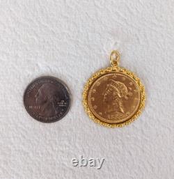 24k 9999 Solid Yellow Gold Coin Pendant, 21.87 grams Never Worn