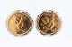 24k Yellow Gold Coin Stud Earrings In 14k Yellow Gold Setting 7.1g Eb0924wxzsa