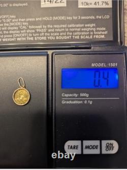 24k mini gold coin pendant Ronald Reagan 0.4 grams