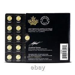 25 Gram Canadian Gold MapleGram (25x1g, BU with Assay)