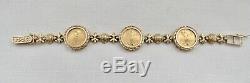 3 -1/10 oz Gold Liberty Coin Fancy Link 14K Gold Bracelet- 28 Grams