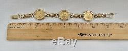 3 -1/10 oz Gold Liberty Coin Fancy Link 14K Gold Bracelet- 28 Grams