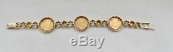3 -1/10 oz Gold Liberty Coin Fancy Link 14K Gold Bracelet- 28 Grams
