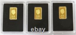 (3) 2022 Gold Solomon Islands $10 Bullion Coins 1/2 Gram Bar In Capsules