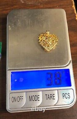 3.8 Grams-hallmarked Tested 14kt Lover. S Heart Of Gold-in Exquisite Condition