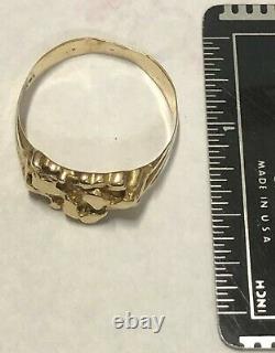 3.8 Grams-size 10.5 14kt Classy Nugget Style Gold Ring - Stylish Quality Ring