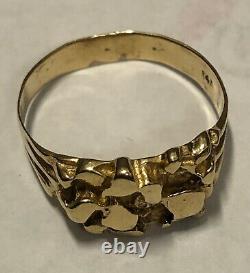 3.8 Grams-size 10.5 14kt Classy Nugget Style Gold Ring - Stylish Quality Ring