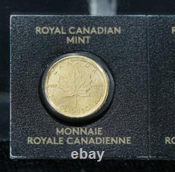 (3) Maple Leaf 1 gram. 9999 Gold Coins, Royal Canadian Mint, 50C, Consecutive #s