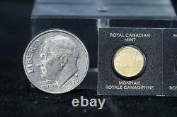 (3) Maple Leaf 1 gram. 9999 Gold Coins, Royal Canadian Mint, 50C, Consecutive #s