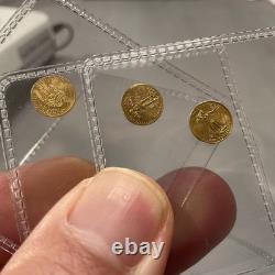 3x Mini Saint Gaudens Gold Coins 22K 2.4 Grams Liberty Gold