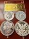 4 Set Of 1878 Huge Half Kilo Morgan Dollar Silver & 24k Gold Coin Bullion Round