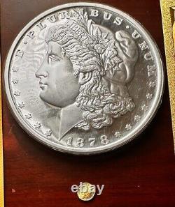 4 Set of 1878 Huge Half KILO Morgan Dollar Silver & 24K Gold Coin Bullion Round