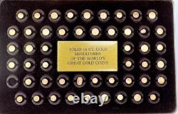 49 RARE Franklin Mint 14K Gold World Mini Coins 25 Grams with COA Paperwork 1981