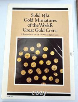 49 RARE Franklin Mint 14K Gold World Mini Coins 25 Grams with COA Paperwork 1981