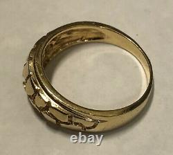 5.2 Grams-size 9.5 14kt Classy Nugget Style Gold Ring - Stylish Quality Ring