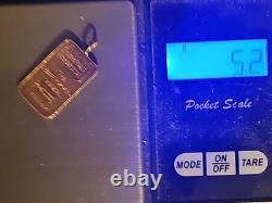 5 Gram Credit Suisse Solid Gold Bar with Bezel Loop For Necklace X-Rayed 100% Real