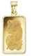 5 Gram Pamp Suisse. 999 Lady Fortuna Bar Pendant 24mmx15mm Encased In 14k Gold