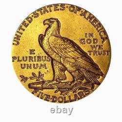 $5 Indian Head Gold Half Eagle 0.2419 ozt About Uncirculated Random Year