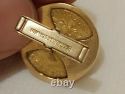 $5 Liberty Head Gold Coin Cufflinks 1880 & 14k Gold 25.6 grams us pat