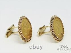 $5 Liberty Head Gold Coin Cufflinks 1880 & 1880-S 14k Gold 25.2 grams 15842