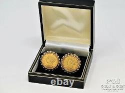 $5 Liberty Head Gold Coin Cufflinks 1880 & 1880-S 14k Gold 25.2 grams 15842