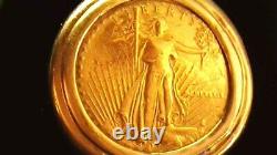 $5 Walking Liberty 22k gold coin with9.95 gram 14k y/gold size 10 ring