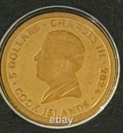 5 grams Gold Coin Cook Islands Iron Maiden Powerslave