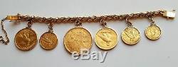 7 1/2 Fine 18k Gold Coin Bracelet Full of American Old Gold Coins 141.57 Gram