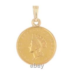 7/8 Indian Princess Gold US Coin Pendant No Chain 14k Yellow Gold 1.81 Grams