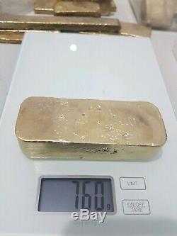 760 grams Scrap gold bar for Gold Recovery melted different computer coin pins