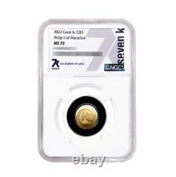 7K Metals G$5 Ancient Greece Philip of Macedon 1/2 gram Gold Coin 2022 NGC MS70