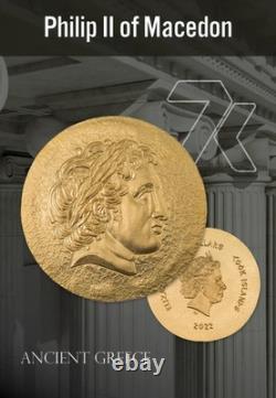 7K Metals G$5 Ancient Greece Philip of Macedon 1/2 gram Gold Coin 2022 NGC MS70