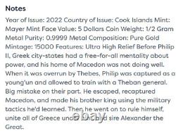 7K Metals G$5 Ancient Greece Philip of Macedon 1/2 gram Gold Coin 2022 NGC MS70