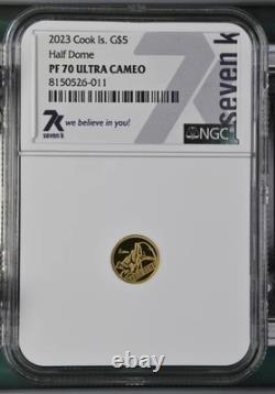 7K Metals G$5 Mountains Half Dome 1/2 gram Gold Coin 2023 NGC PF70 Ultra Cameo