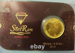 8 Gram Gold Sovereign Jewelry Restrike 22k in Assay