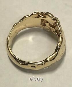 9 Grams-size 8.3 14kt Classy Nugget Style Gold Ring - A Stylish Quality Ring