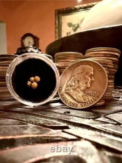 90% Silver Franklin Half Dollar & 1/2 gram of 24k Gold Bullion US Coin & Gold 90% Silver Franklin Half Dollar & 1/2 gram of 24k Gold Bullion US Coin & Gold