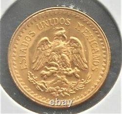 900 Gold 1945 Mexico 2 1/2 Pesos KM#463 Eagle & Snake Nice BU 2.08 Grams # WB18