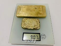 907 Grams Scrap Gold Bar For Gold Recovery Melted Different Computer Coins Pins