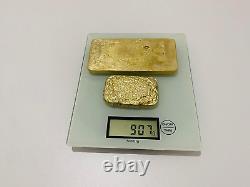 907 Grams Scrap Gold Bar For Gold Recovery Melted Different Computer Coins Pins