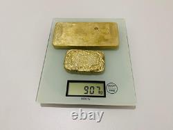 907 Grams Scrap Gold Bar For Gold Recovery Melted Different Computer Coins Pins