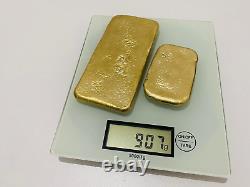 907 Grams Scrap Gold Bar For Gold Recovery Melted Different Computer Coins Pins