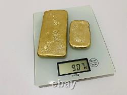 907 Grams Scrap Gold Bar For Gold Recovery Melted Different Computer Coins Pins