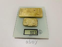 907 Grams Scrap Gold Bar For Gold Recovery Melted Different Computer Coins Pins