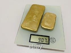907 Grams Scrap Gold Bar For Gold Recovery Melted Different Computer Coins Pins