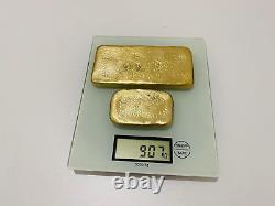 907 Grams Scrap Gold Bar For Gold Recovery Melted Different Computer Coins Pins