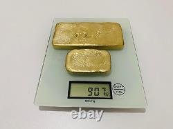 907 Grams Scrap Gold Bar For Gold Recovery Melted Different Computer Coins Pins