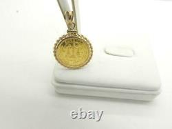 999 American Gold Bullion Coin 5 Gram Pendant with 14K Rope Bezel 6.9 Grams